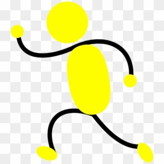 Yellow Man Running Left Clip Art - Stickman Running Left Png, Transparent Png