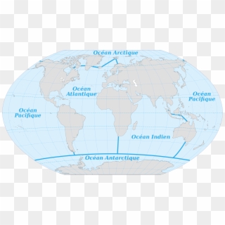 Limits 5 Oceans - Pacific Ocean On A World Map, HD Png Download