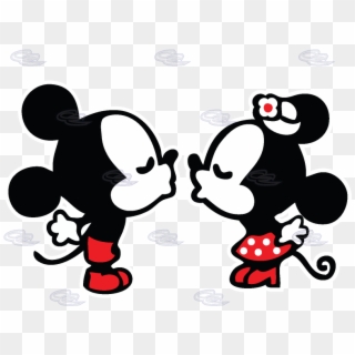 Baby Minnie Mouse And Mickey Mouse Kissing - Dibujos De Mickey Y Minnie, HD Png Download