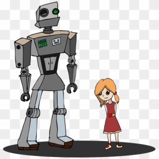 This Free Icons Png Design Of Girl And Robot, Transparent Png