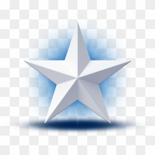 3d White Benefit Star Featuredcontent - 3d Blue Star Png, Transparent Png