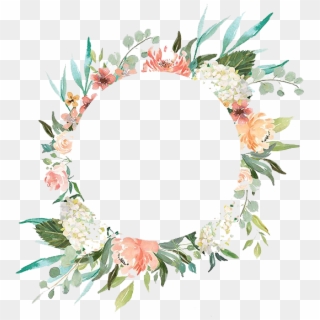 Watercolor Wreath With Flowers Png - Watercolour Wreath Png, Transparent Png