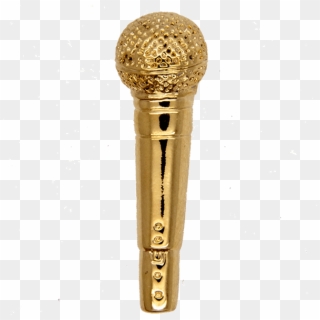 Mic Clipart Golden Microphone - Gold Microphone Png, Transparent Png