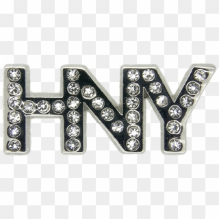 Happy New Year Rhinestone Pin, Silver - Happy New Year Diamond, HD Png Download
