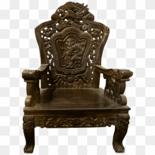 Transparent Carved Wooden Chair Png Picture - Wooden Chair Front View Png, Png Download