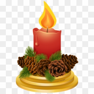 Christmas Candle Png Free Download - Birthday Cake, Transparent Png