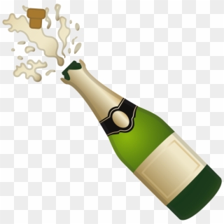 Champagne Bottle Popping Png - Emoticone Champagne, Transparent Png