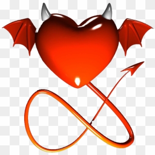 Heart With Devil Horns Tattoo, HD Png Download