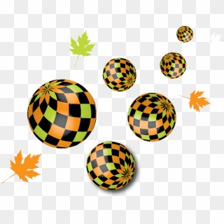 Balls Flying In Perspective With Mapple Leaves - Circle, HD Png Download