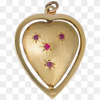 14 Karat Yellow Gold Reversible Heart Shaped Charm/pendant - Locket, HD Png Download