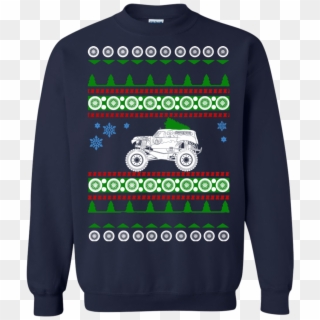 Monster Truck Ugly Christmas Sweater Grave Digger - Volvo 240 Christmas Sweater, HD Png Download