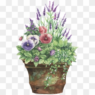 Rustic Flower Pot Clipart , Png Download - Lavender Clip Art, Transparent Png