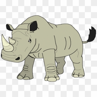 White Rhinoceros By - Black Rhino Cartoon Transparent, HD Png Download