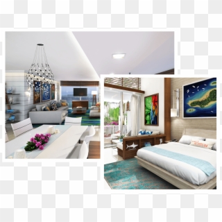 Collage Of Living Room And Bedroom Photos - Interior Design, HD Png Download