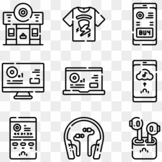 Music Store - Vector Png Icons For Business Cards, Transparent Png