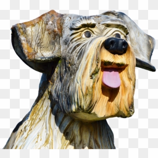 Wood Dog Figure Dog Schnauzer Sculpture Art - Miniature Schnauzer, HD Png Download