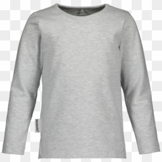 Basic T Shirt Ls Silver Mist Front - Long-sleeved T-shirt, HD Png Download
