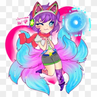 Jpg Royalty Free Library Arcade Chibi By Itoradorable - League Of Legends Ahri Gamer Skin, HD Png Download