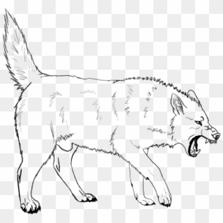 Wolf Lineart 001 By Angry Wolf For Life - Angry Wolf Line Art, HD Png Download