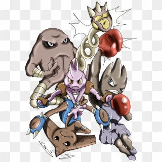 Pokemon Hitmonlee Vs Hitmonchan Images - Cartoon, HD Png Download
