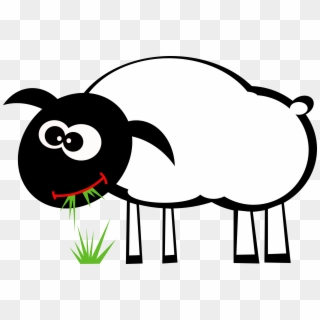 Lamb Clipart Big Sheep - Sheep Eating Grass Cartoon, HD Png Download