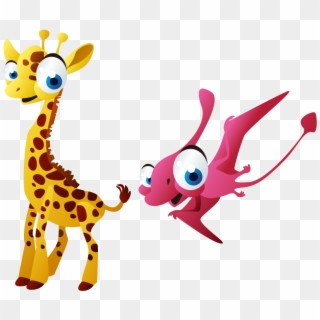Giraffe Lion Cartoon Clip Art - Pterossauro Baby Png, Transparent Png