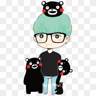 Suga X Kumamon “please Do Not Edit Or Repost Redbubble - Stickers Bts Suga, HD Png Download