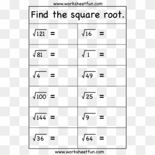 Square Root - Easy Square Root Questions, HD Png Download