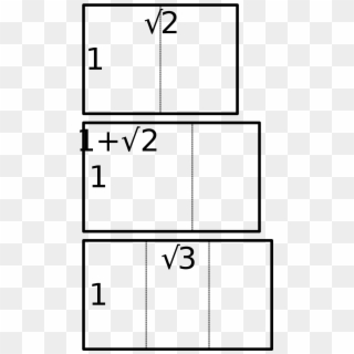 Gold, Square Root Of 2, And Square Root Of 3 Rectangles - Root 3 Rectangle, HD Png Download