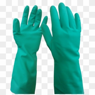 Nitrile Gauntlet Flock Lined Rubber Gloves, Latex Gloves, - Natural Rubber, HD Png Download
