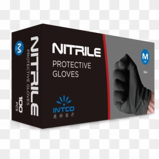 Black Nitrile Protective Gloves - Graphic Design, HD Png Download