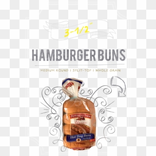 5 Hamburger Buns Chalk Page W Border - Whole Wheat Bread, HD Png Download