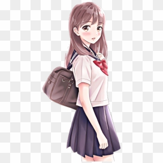 #anime #girl #school #schoolgirl #student #beautiful - Anime Girl Student Png, Transparent Png