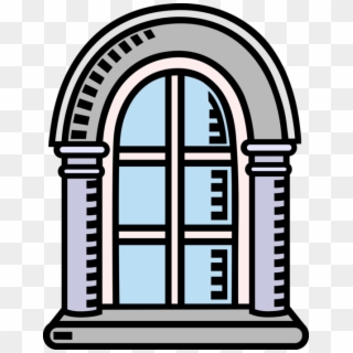 Vector Illustration Of Arched Window Architecture - Clipart Arched Windows, HD Png Download