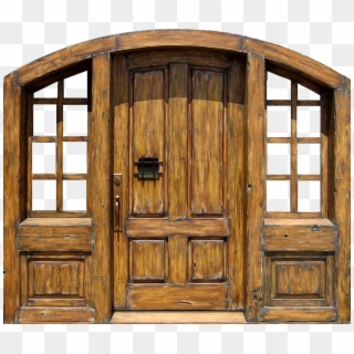 Arched Door With Sidelights - Plank, HD Png Download