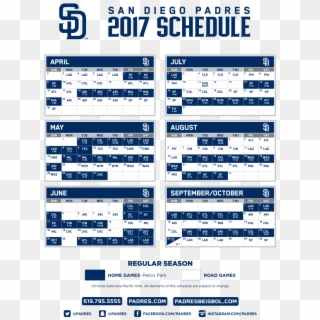 Padres Release 2017 Schedule - Padres Home Schedule 2017, HD Png Download
