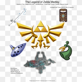 The Legend Of Zelda Medley Sheet Music For Piano Download - Legend Of Zelda Twilight Princess Logo, HD Png Download