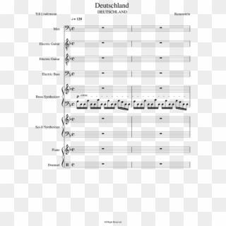 Rammstein Piano Tutorial - Deutschland Rammstein Music Sheets, HD Png Download