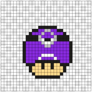 Evil Minion Mushroom Perler Bead Pattern - Pixel Art Champignon Mario, HD Png Download
