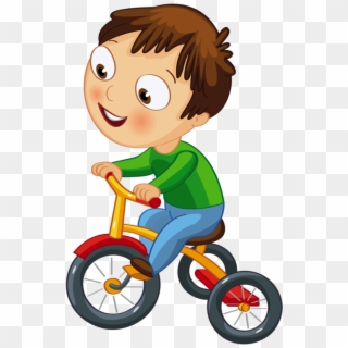 Clip Art Playing Clock Time Pinterest Kids - Kid Riding Tricycle Clipart, HD Png Download