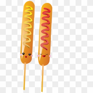 Hot Dog Clipart Cute - Hot Dog On A Stick Png, Transparent Png