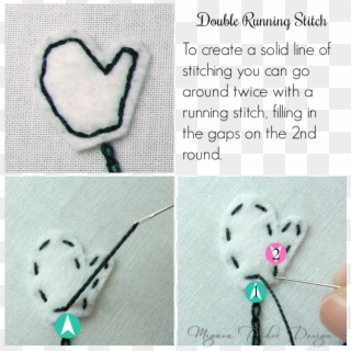 6 Basic Hand Sewing Stitches To Us For Making Softies - Heart, HD Png Download