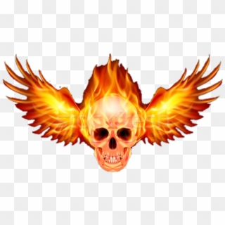 #flamingskull #skull #skullhead #flames #fire #fireskull - Yanan Kafatası, HD Png Download