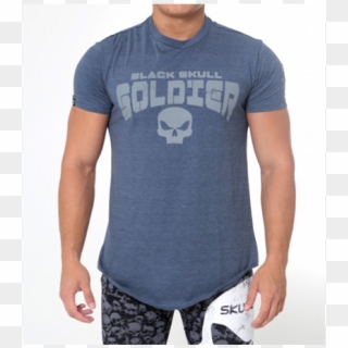 Tshirt Skull Soldier Blue - Skull, HD Png Download