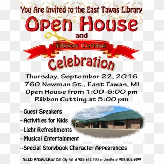 Library East Tawas Open House Invitation 2 Revised - Snowball Effect, HD Png Download