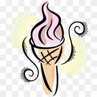 Vector Illustration Of Gelato Ice Cream Cone Food Snack, HD Png Download