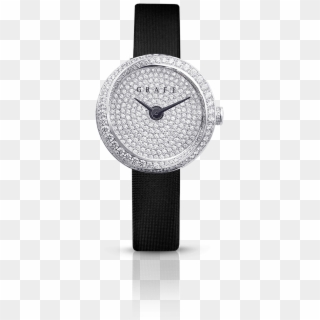 A Graff 30mm Spiral Watch With Diamond Dial And Black, HD Png Download