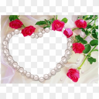 Moldura Png - Heart And Rose Frame, Transparent Png