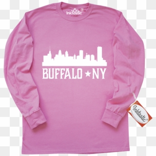 Buffalo New York Long Sleeve T-shirt Has City Skyline - T-shirt, HD Png Download