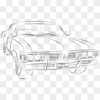 Impala Drawing Supernatural - High Resolution Line Art, HD Png Download